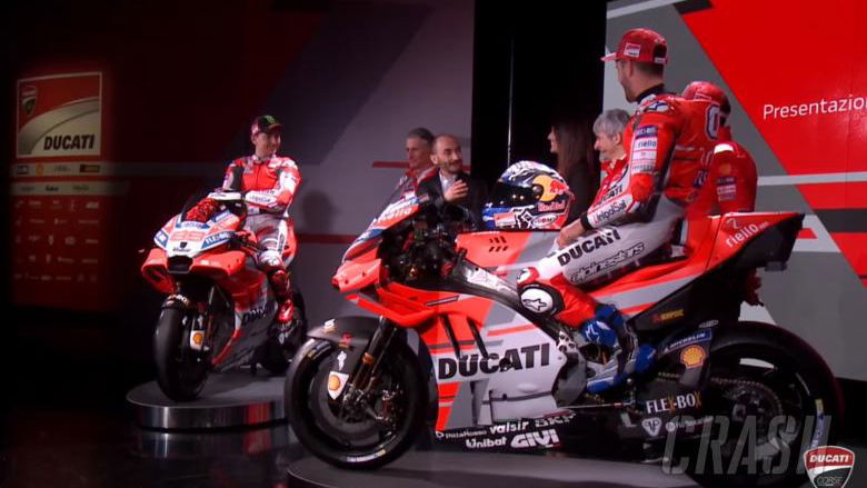 MotoGP: Ducati reveals red, white and grey Desmosedici at 2018 team launch